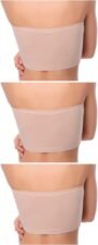 Venbond 3Packs Women's Seamless Bandeau Crop Tube Top Bra Strapless Padded Bralett