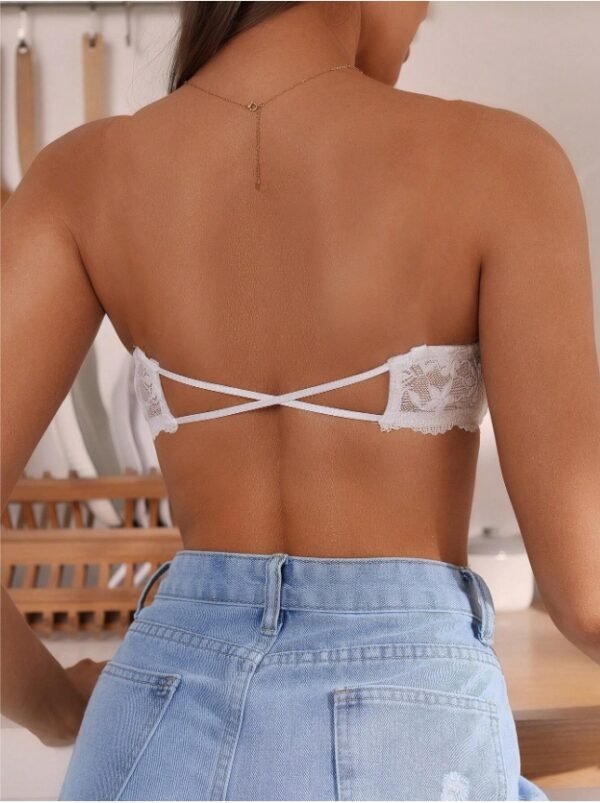 Women Cross Strap Bandeau Bra, Summer Solid Bra