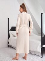 Ruffle Trim Belted Lounge Robe