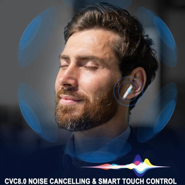 Wireless Earbuds, Bluetooth 5.3 Headphones in Ear with 4 ENC Noise Cancelling Mic, Bluetooth Earbuds 40H Playtime, HiFi Stereo Deep Bass Wireless Earphones, IP7 Waterproof, USB-C Fast Charge