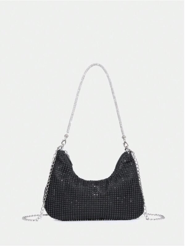 Glitter Bling, Sequin, Luxury, Shiny Rhinestone Decor Hobo Bag Glamorous Evening Bag, Dinner Bag Faux Pearl For Party Girl, Woman, Bride Perfect For Party, Wedding, Prom, Dinner/Banquet, For Matching, Outfit,Perfect For Wedding Dress,Formal Dresses For Women,Prom Dress,Birthday Dress