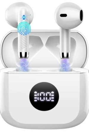 Wireless Earbuds, Bluetooth 5.3 Headphones in Ear with 4 ENC Noise Cancelling Mic, Bluetooth Earbuds 40H Playtime, HiFi Stereo Deep Bass Wireless Earphones, IP7 Waterproof, USB-C Fast Charge