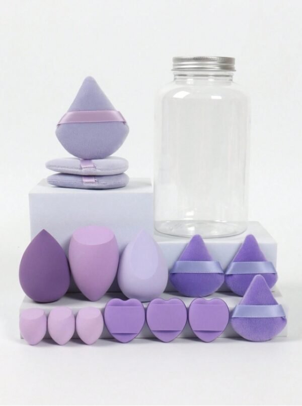 15pcs Makeup Sponges With Storage Case, 3pcs Makeup Egg Sponge & 3pcs Mini Makeup Egg Sponge & 3pcs Loose Powder Puff & 3pcs Mini Loose Powder Puff & 3pcs Mini Finger Air Cushion Puff. Mixed Beauty Sponge For Liquid, Cream And Powder, Multicolor Makeup Sponge, Latex-Free Dual-Use Foundation Cream, Air Cushion Powder Puff, Latex-Free Blending Sponge And Makeup Puff. Suitable For All Skin Types. Made From Ultra-Soft Velvet, Designed For Shaping, Eye And Corner Beauty Blender Foundation Mixing Container