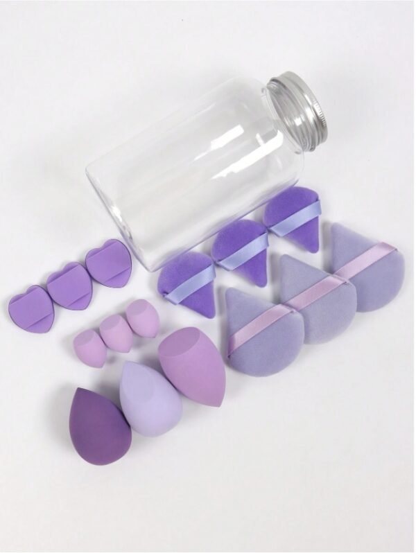 15pcs Makeup Sponges With Storage Case, 3pcs Makeup Egg Sponge & 3pcs Mini Makeup Egg Sponge & 3pcs Loose Powder Puff & 3pcs Mini Loose Powder Puff & 3pcs Mini Finger Air Cushion Puff. Mixed Beauty Sponge For Liquid, Cream And Powder, Multicolor Makeup Sponge, Latex-Free Dual-Use Foundation Cream, Air Cushion Powder Puff, Latex-Free Blending Sponge And Makeup Puff. Suitable For All Skin Types. Made From Ultra-Soft Velvet, Designed For Shaping, Eye And Corner Beauty Blender Foundation Mixing Container