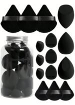15pcs Makeup Sponges With Storage Case, 3pcs Makeup Egg Sponge & 3pcs Mini Makeup Egg Sponge & 3pcs Loose Powder Puff & 3pcs Mini Loose Powder Puff & 3pcs Mini Finger Air Cushion Puff. Mixed Beauty Sponge For Liquid, Cream And Powder, Multicolor Makeup Sponge, Latex-Free Dual-Use Foundation Cream, Air Cushion Powder Puff, Latex-Free Blending Sponge And Makeup Puff. Suitable For All Skin Types. Made From Ultra-Soft Velvet, Designed For Shaping, Eye And Corner Beauty Blender Foundation Mixing Container