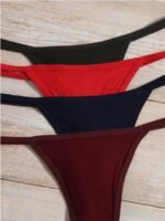 7packs Ribbed Knit Sexy Thongs