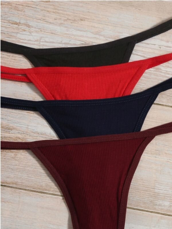 7packs Ribbed Knit Sexy Thongs