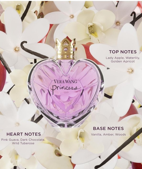 VERA WANG Princess - Eau de Toilette for Women - Fruity & Floral Profile with Notes of Apple, Guava, Vanilla - Medium Longevity