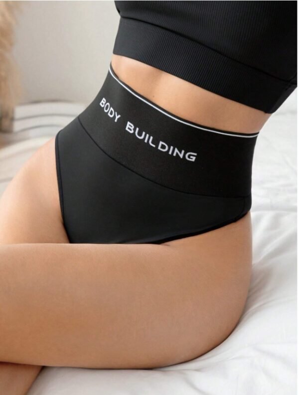 Letter Graphic High Waisted Shapewear Panty